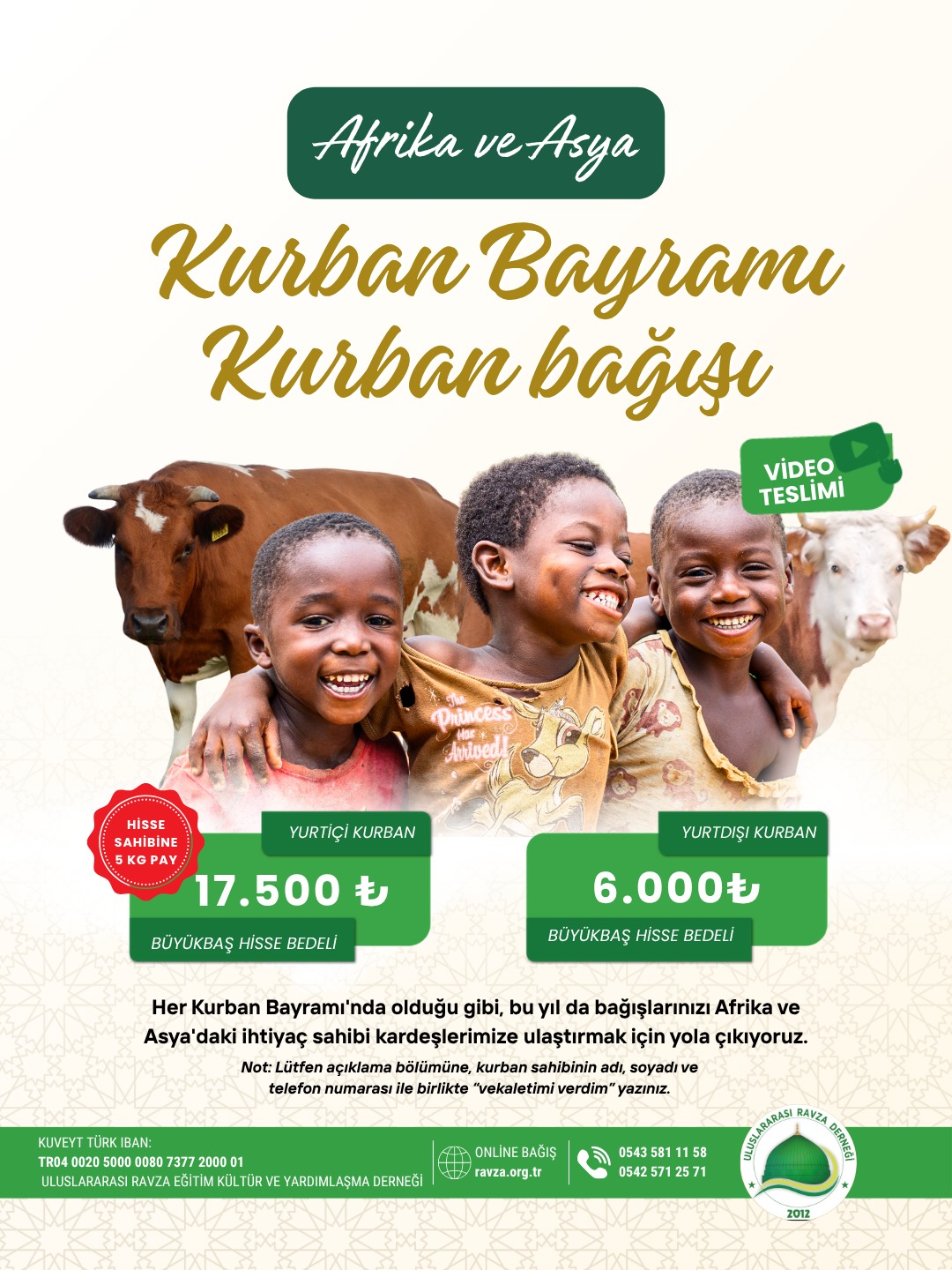 ULUSLARARASI RAVZA DERNEĞİ OLARAK 2026 YILI KURBAN BAYRAMINA HAZIRIZ